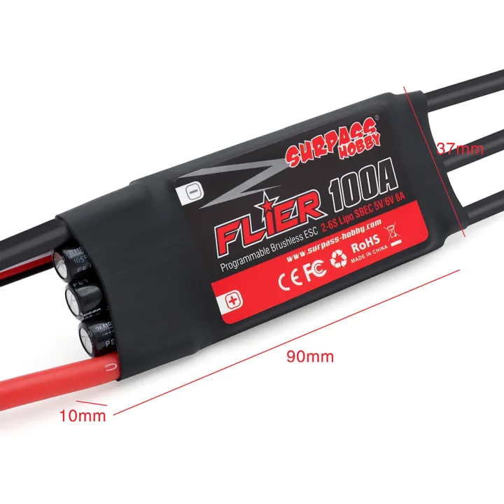 SURPASS%20HOBBY%20Flier%2020A%2030A%2040A%2050A%2060A%2080A%20100A%20Brushless%20ESC%20Speed%20Controller%20with%20BEC%202-6S%20for%20RC%20Airplanes%20Helicopter%20-%20Image%206