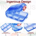 10 Compartments Travel Pill Organizer Pocket Portable Pill Storage Box Case Daily Pill Container or Purse Fish Oil Medicine.