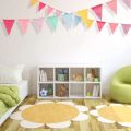 Colourful Jute Linen Pennant Flags Festival Bunting Banners Party Hanging Wedding Hanging Banner Party Garland for Home Decor.