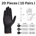 Black Nitrile Gloves Disposable 2 to 100 Pcs – Powder Free & Latex Free, Durable, Waterproof & Thick | For Kitchen, Cooking, Cleaning, DIY, Mechanical, Laboratory, Scientific & Educational Learning Use Alternative to Blue Nitrile. 