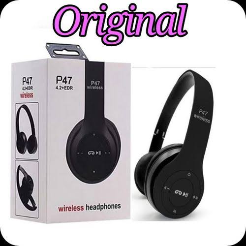 Original P47 Wireless Bluetooth Headphones Premium Quality Only Black Color