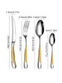 24pcs Stainless Steel Tableware Set, Including Knife, Fork, Spoon, Coffee Spoon and Box, Suitable for Kitchen and Restauran.