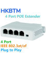 HKBTM 4 Port PoE Extender Waterproof poe repeater for IP Port Transmission Extender for POE Switch NVR IP Camera. 