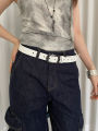 Retro Ethnic Style Butterfly Printed Red Belt For Women New In 2025 Versatile Belt With Jeans Belt Decoration.