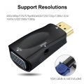 HDMI-compatible to VGA Cable Converter Male To Famale Converter Adapter 3.5mm Jack Audio HD 1080P For PC Laptop Tablet. 