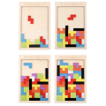 New 3D Wooden Tetris Puzzle Toy Tangram Shape Thinking Logic Colorful Children's Building Blocks Montessori Education . 