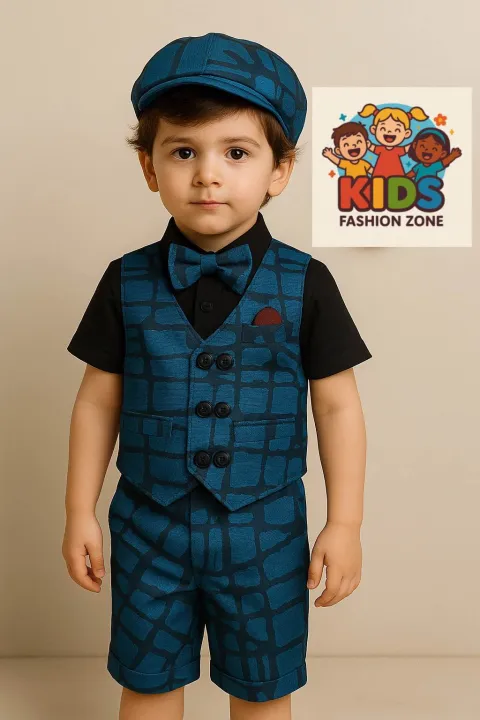 Premium%205-Piece%20Boys%20Formal%20Party%20Suit%20with%20Half%20Shirts,%20Waist%20Coat,Bow%20Tie,%20Cap%20&%20Shorts%20%E2%80%93%20Blue%20Printed%20Design%20Party%20Dress%20For%20Kids%20(6%20Months%20to%207%20Years)%20-%20Image%203
