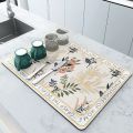 Super Absorbent Anti-slip Coffee Dish Large Kitchen Absorbent Draining Mat Drying Mat Quick Dry Bathroom Drain Pad. 