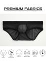 Men  Briefs Mesh Sheer Underwear Low Rise U Convex Pouch Panties Mesh Transparent Breathable Lingerie String Homme. 