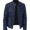 2023 Fashion Mens Leather Jacket Slim Fit Stand Collar PU Jacket Male Anti-wind Motorcycle Lapel Diagonal Zipper Jackets Men.