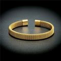 Titanium Stainless Steel Gold Plated Bracelet For Girls & Women Water Proof Occident Metal Texture Bracelet Collar Jewelry Gifts Qoddess. 