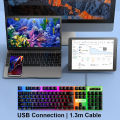 KEBIDUMEI USB Wired Keyboard RGB Backlit Gaming Keyboard 104 Keys Standard Keyboard Membrane Keyboard For PC Laptop Windows IOS. 