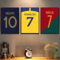 1pc Famous Football Legend Jersey Canvas Poster Self-adhesive Art Waterproof Paper Sticker Coffee House Bar Room Wall Decor. 