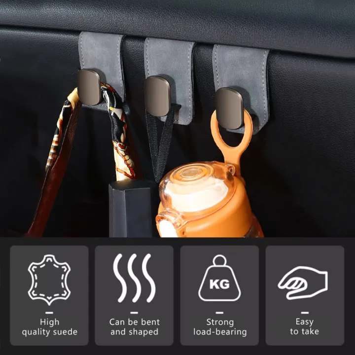 SEAMETAL%20Car%20Seat%20Hook%20Hanger%20Co-Pilot%20Storage%20Box%20Hanger%20Metal%20Hook%20for%20Bag%20Luxury%20Suede%2015KG%20Large-Bearing%20Car%20Handbag%20Holder%20-%20Image%206