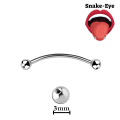 Surgical Steel snake eyes piercing banana, 16g (1.2mm) with two 3mm balls-banana punch 16G (1.2mm) with 2 3mm balls. 