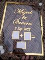 Customized acrylic nikkah thumb board frame with neon light. 