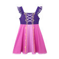 Children's Casual Dress for Girls Mermaid Rapunzel Dress One-Shoulder Sling Short Sleeve Princess Costume Summer Casual Vest.