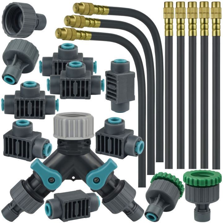 1/4" PE Hose Quick Connector OD-6mm Pipe Push-in Garden Watering Tube Joint for Drip Irrigation System Kit Fittings Greenhouse