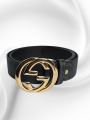 Gents Belt | GG Gold Buckle | Trendy Printed Belt For Men. 