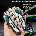 1pc Multi-Functional Folding Wire Cutter,Heavy-Duty Metal Construction with Ergonomic Handles,Compact Foldable Design. 