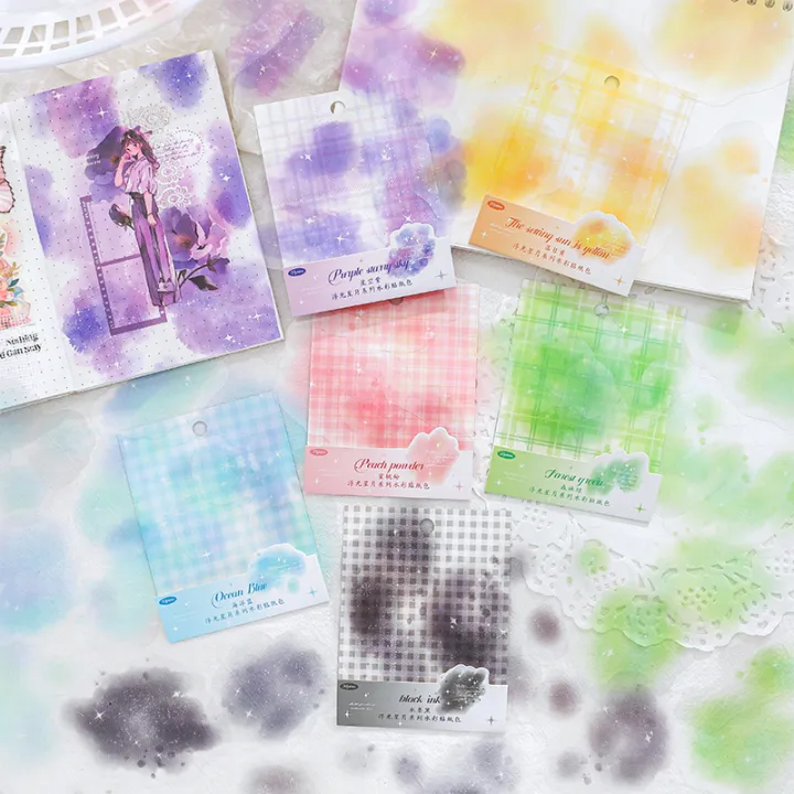 Yoofun%2020pcs/lot%20Watercolor%20Landscaping%20Material%20Collage%20PET%20Sticker%20Floating%20Stars%20and%20Moon%20Creative%20DIY%20Journal%20Stickers%20-%20Image%202