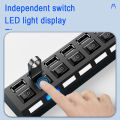 7 Port Usb Splitter Laptop Desktop Computer Expander Multifunctional Hub Hub Independent Switch One Drag Seven.