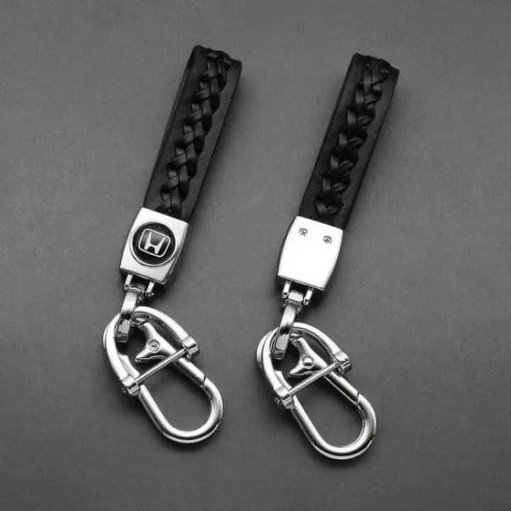 Honda Premium Leather Keychain (Honda Civic / Vezel / City / Brv) Metal Keychain Motorcycle - Car -