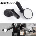 SEAMETAL Motorcycle Handlebar Rearview Mirror Handlebar Extended Rear View Mirror Blind Spot Wide View Safety Adjustable Mirror.