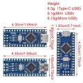 Mini/ Type-C /Micro USB Cable Nano 3.0 With Bootloader Compatible Nano Controller for Arduino CH340 USB driver 16Mhz ATMEGA328P. 