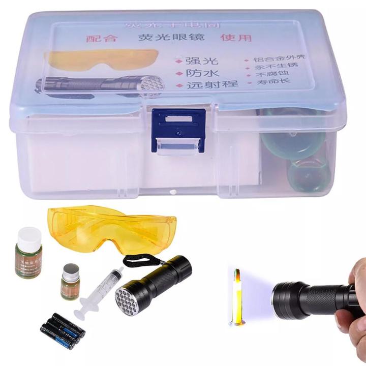 Auto UV Dye air conditioning leak Test Repair Fluorescent Tools kit Car Detection Repair R134a Refrigerant Leak Detection