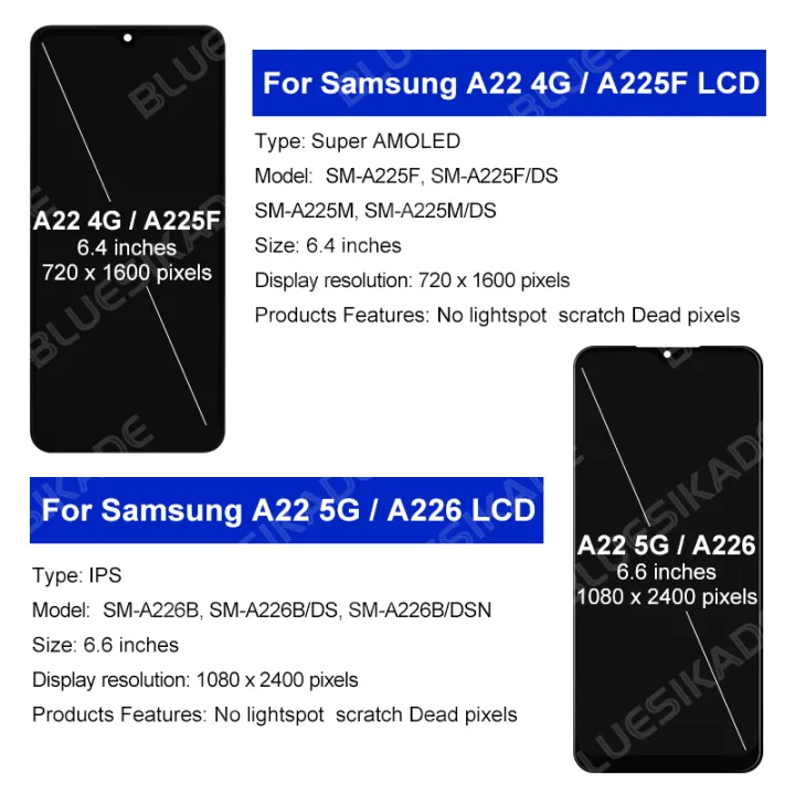 IPS%20Display%20For%20Samsung%20Galaxy%20A22%204G%20LCD%20A225%20Display%20Touch%20Screen%20For%20Samsung%20A22%205G%20Display%20A226%20LCD%20Digitizer%20Replace%20Parts%20-%20Image%202