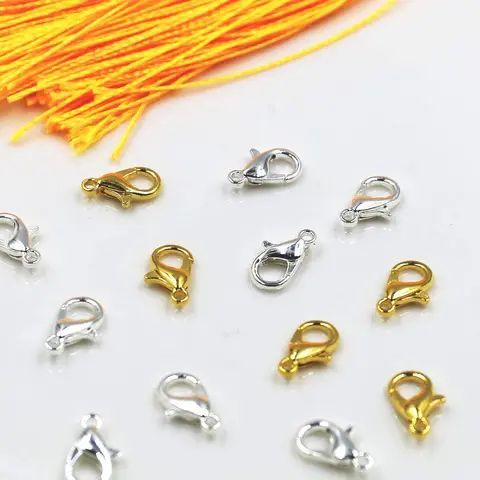 6 piece golden or silver hooks for jewellery making hooks for jewelry for Hook  Lobster Clasps Hooks Jewelry Making  Clasps Connector Jewelry Chain Lock for Necklace Jewelry Makings Accessory 12 mm medium