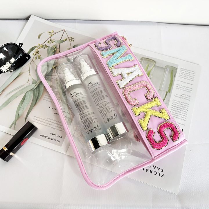 PVC%20Letter%20Graphic%20Pattern%20Travel%20Airport%20Large%20Capacity%20Portable%20Makeup%20Storage%20Bag%20File%20Pocket%20-%20Image%203