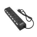 7 Port Usb Splitter Laptop Desktop Computer Expander Multifunctional Hub Hub Independent Switch One Drag Seven.