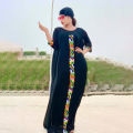 3 Pieces Set Boho Loose Solid Three Quarter Sleeve Long Maxi African Dresses For Women Kaftan Dubai Abaya Hijab Muslim. 