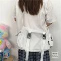 Japanese Harajuku Women Messenger Bag Solid Color Canvas Crossbody Bags Student Large Capacity Handbags Shoulder Bag. 