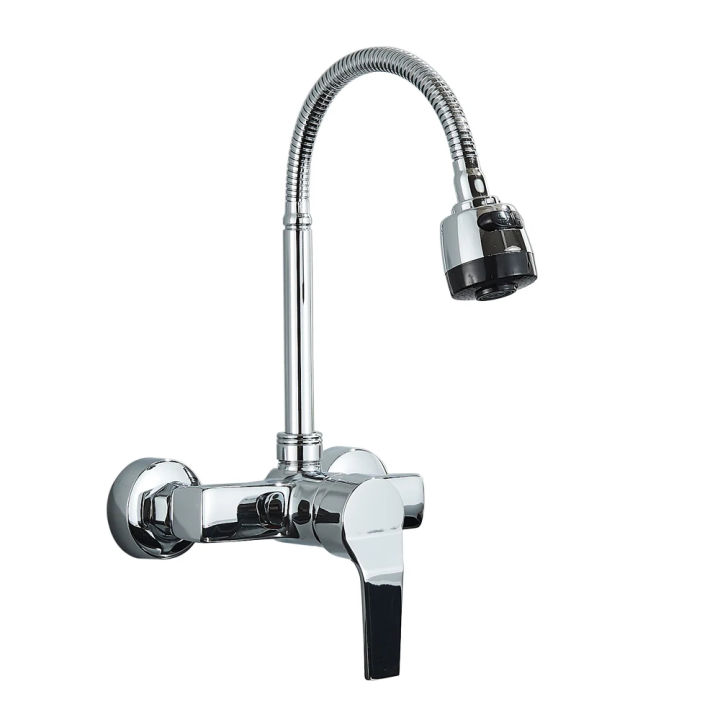 Black/Brushed%20Kitchen%20Faucet%20Wall%20Mount%202%20Function%20Hot%20and%20Cold%20Water%20Sink%20Faucet%20360%20Degree%20Rotating%20Sprayer%20Faucet%20-%20Image%208