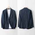 Men's 100% Linen Suit Jacket Men's Summer Light Breathable Pure Color Light Luxury Leisure Suit Top.