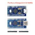 Pro Micro TypeC ATmega32U4 5V 16MHz Replace ATmega328 For arduino Pro Mini With 2 Row Pin Header For Leonardo Mini Usb Interface. 