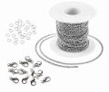 5 Meter Silver Chain With 12 Lobsters and 24 Jumprings For DIY Jewellery Making.. 