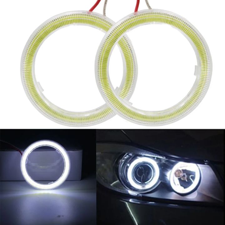 2X60MM 70MM 80MM 90MM 100MM 110MM Car LED COB Angel Eyes Halo Ring Lamp Daytime Running Light 12V Fog Headlight Decorative Light