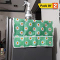 Fridge Cover With Pockets Organizer Upgrade Your Fridge Storage Multiples Pack Decorative And Functional Cover To Protect Appliance From Dust While Providing Handy Storage Pockets (Pack of 1 & 2). 