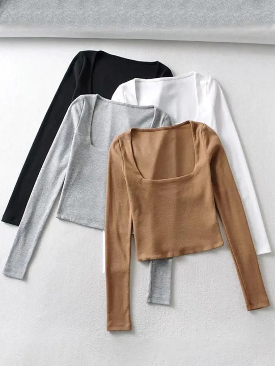 Women%20Ribbed%20Square%20Neck%20Crop%20Top%20With%20Long%20Sleeve%20-%20Image%206