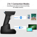 Wired Barcode 2D Scanner or Wireless Barcode Scanner or Bluetooth Code Reader 2D Handheld Barcode Reader QR Code PDF417. 