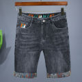 Summer New Men's Embroidered Denim Shorts Fashion Straight Slim Personality Streetwear Jeans Male Bermuda Male Short Pants.