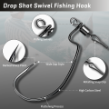 9KM 30Pcs Drop Shot Hooks with Swivels Ewg Bass Fishing Hooks Worm Hook for Texas Rig High Carbon Steel. 