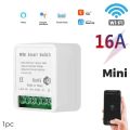 Tuya Mini 16A WiFi Switch Smart Life App 2 Way Control Smart Home Automation Module Interruptor Work for Alexa Google Home. 