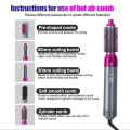 5 in 1 Hair Dryer & Hot Air Brush Styler for Volumizing, Curling, Straightening – Fast Drying with Anti-Frizz Negative Ion Technology. 