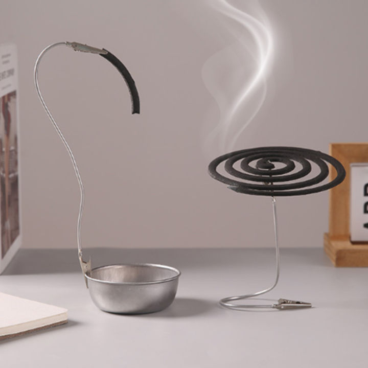 Stainless Steel Tray Base With Mosquito Coil Slot, Ash Holder Multi-Utility