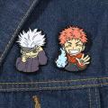 Gojo Satoru Itadori Yuji Enamel Pins Anime Role Eye Mask Figure Manga Brooches Badge Cartoon Jujutsu Kaisen Accessories Jewelry.